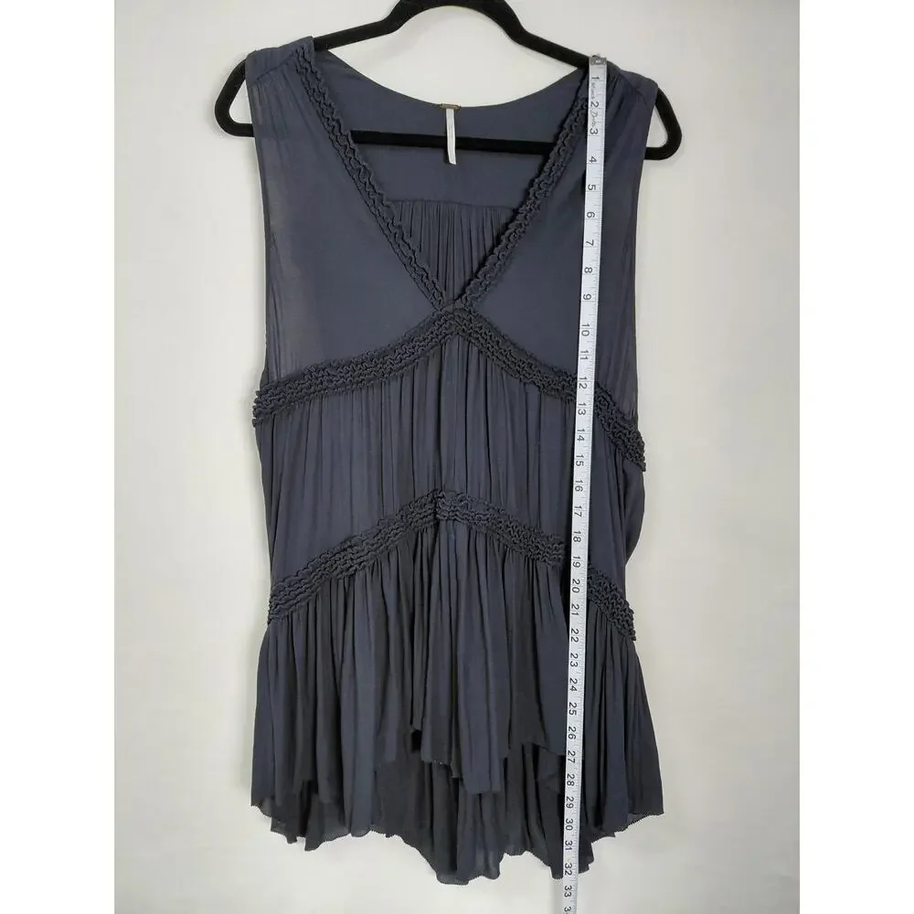 Free People Black Tunic Lightweight Top Women Size S/P